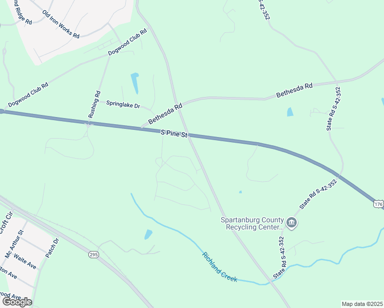 map of restaurants, bars, coffee shops, grocery stores, and more near 480 Whitestone Glendale Road in Spartanburg