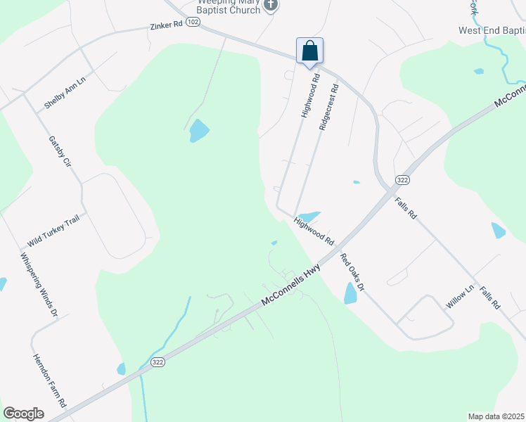 map of restaurants, bars, coffee shops, grocery stores, and more near 2255 Highwood Road in Rock Hill