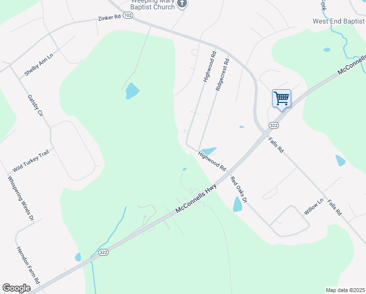 map of restaurants, bars, coffee shops, grocery stores, and more near 2255 Highwood Road in Rock Hill