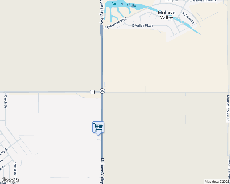 map of restaurants, bars, coffee shops, grocery stores, and more near County Highway 347 in Mohave Valley