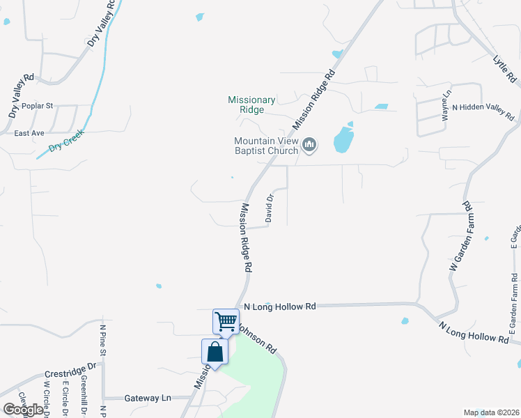 map of restaurants, bars, coffee shops, grocery stores, and more near 2005 David Drive in Rossville