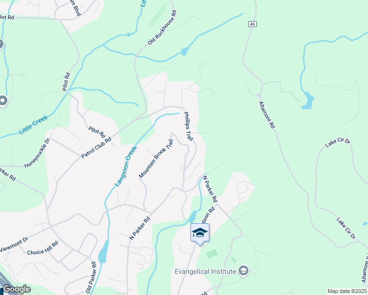 map of restaurants, bars, coffee shops, grocery stores, and more near 19236 Merritt View Terrace in Greenville