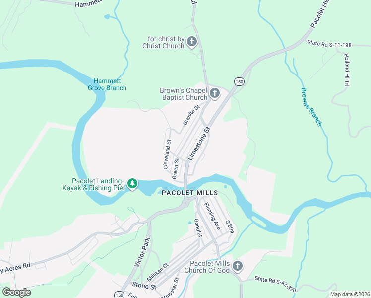 map of restaurants, bars, coffee shops, grocery stores, and more near 224 Green St in Pacolet