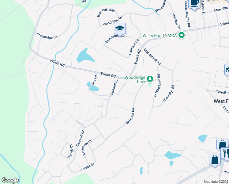 map of restaurants, bars, coffee shops, grocery stores, and more near 305 Graylin Drive in Spartanburg