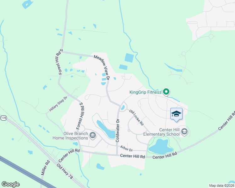 map of restaurants, bars, coffee shops, grocery stores, and more near 13025 Oak Ridge Drive in Olive Branch