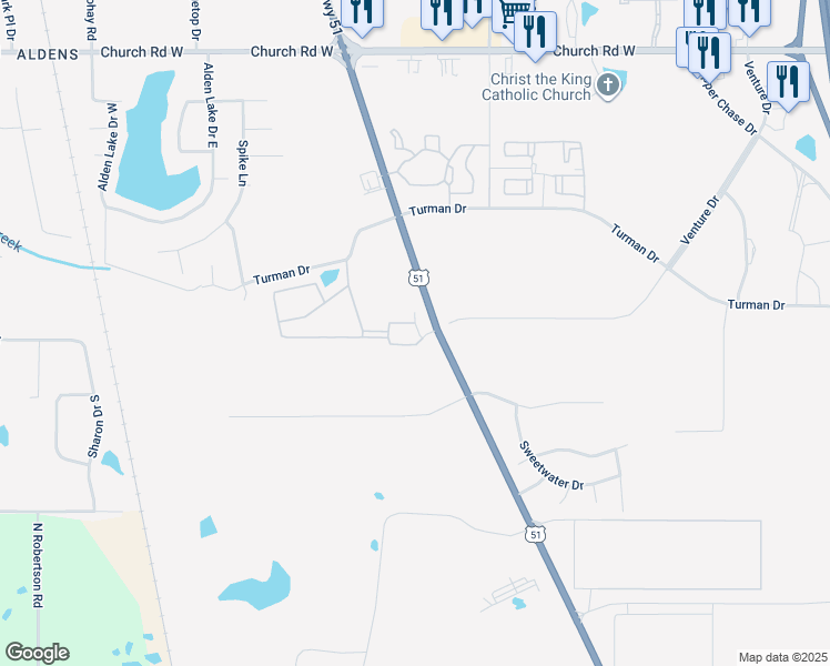 map of restaurants, bars, coffee shops, grocery stores, and more near 4375 U.S. 51 in Horn Lake