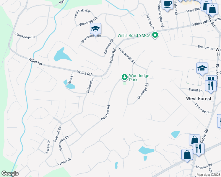 map of restaurants, bars, coffee shops, grocery stores, and more near 890 Acorn Ridge Place in Spartanburg