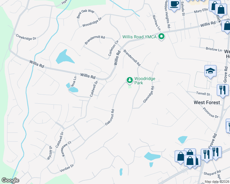 map of restaurants, bars, coffee shops, grocery stores, and more near 890 Acorn Ridge Place in Spartanburg