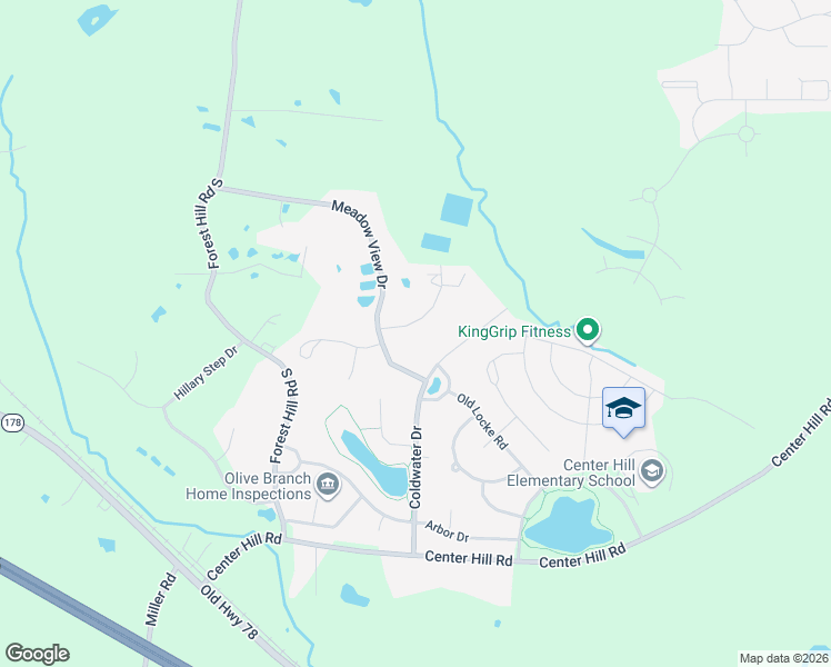 map of restaurants, bars, coffee shops, grocery stores, and more near 13025 Oak Ridge Drive in Olive Branch