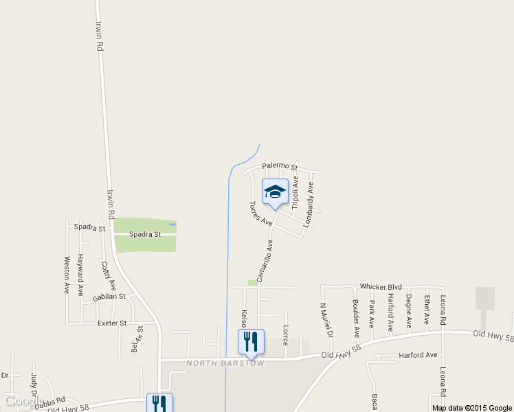 map of restaurants, bars, coffee shops, grocery stores, and more near 37127 Torres Avenue in Barstow