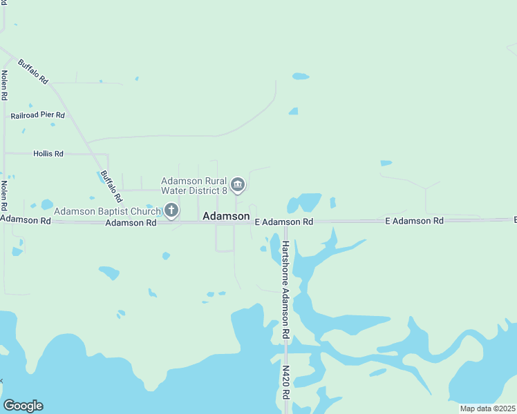 map of restaurants, bars, coffee shops, grocery stores, and more near 7827 East Adamson Road in Hartshorne