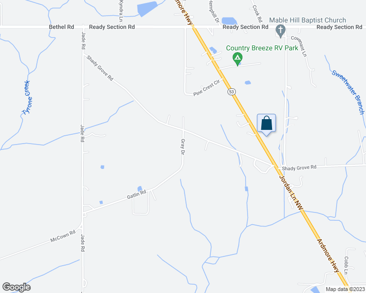 map of restaurants, bars, coffee shops, grocery stores, and more near Gray Drive in Madison County