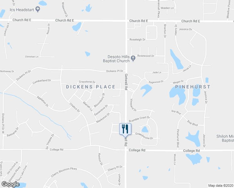 map of restaurants, bars, coffee shops, grocery stores, and more near 2944 Keeley Cove in Southaven