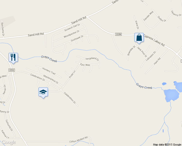 map of restaurants, bars, coffee shops, grocery stores, and more near 5121 Perfection Lane in Hope Mills