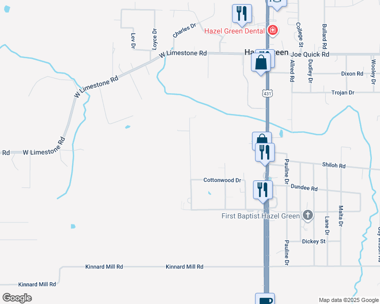 map of restaurants, bars, coffee shops, grocery stores, and more near 229 Townsend Road in Hazel Green