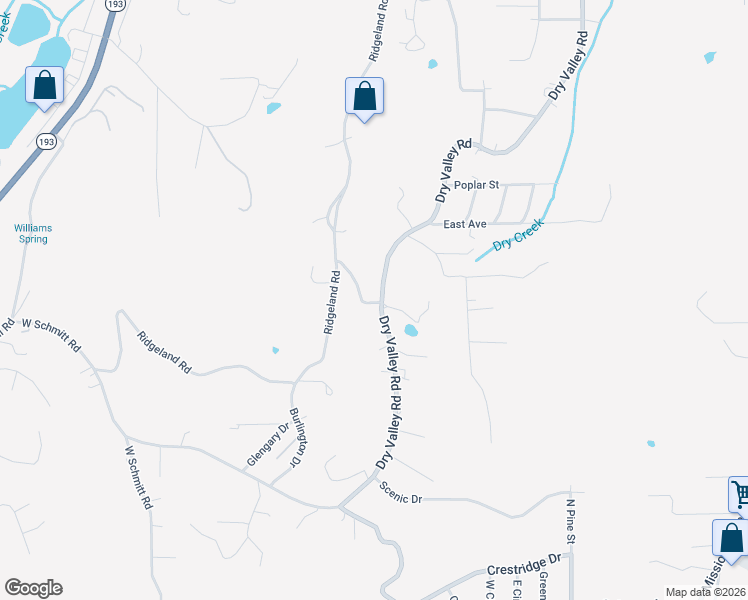map of restaurants, bars, coffee shops, grocery stores, and more near 1250 Dry Valley Road in Rossville