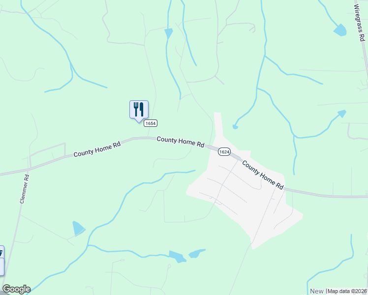 map of restaurants, bars, coffee shops, grocery stores, and more near 528 County Home Road in Rockingham
