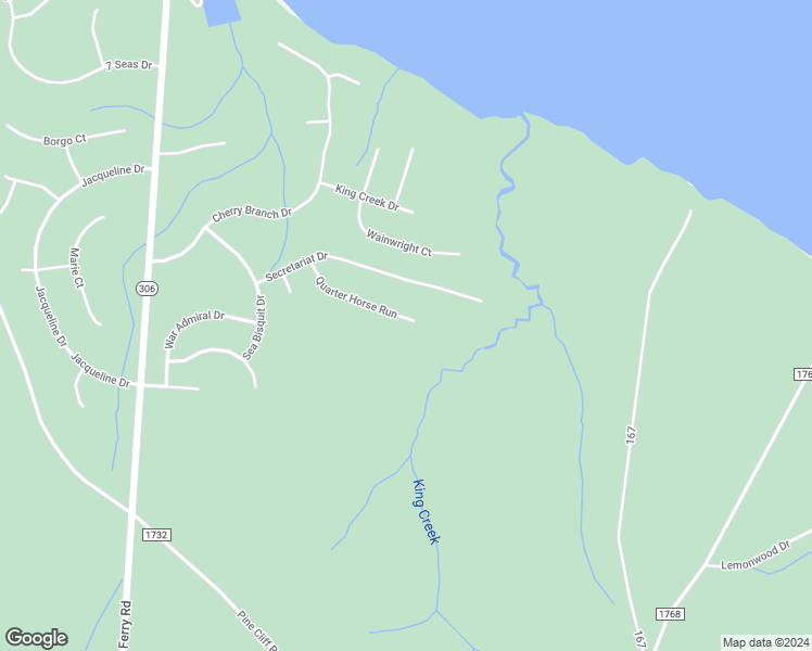 map of restaurants, bars, coffee shops, grocery stores, and more near 120 Quarter Horse Run in Havelock