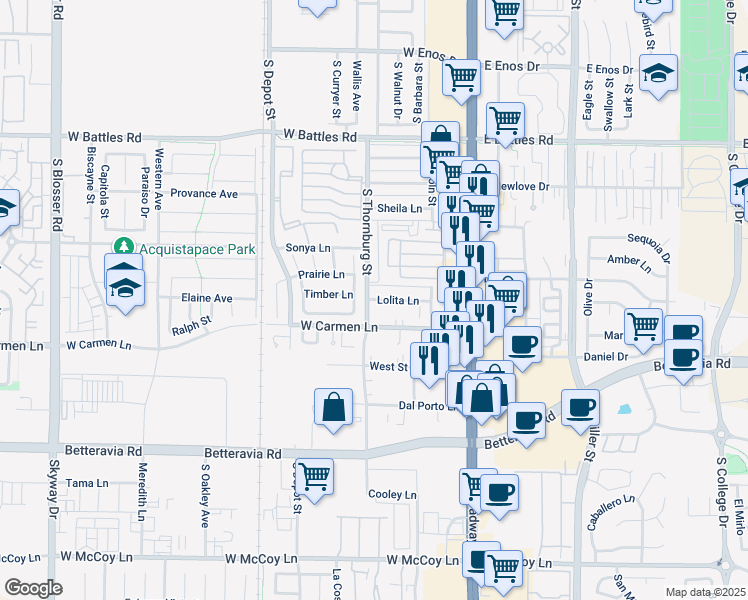 map of restaurants, bars, coffee shops, grocery stores, and more near in Santa Maria