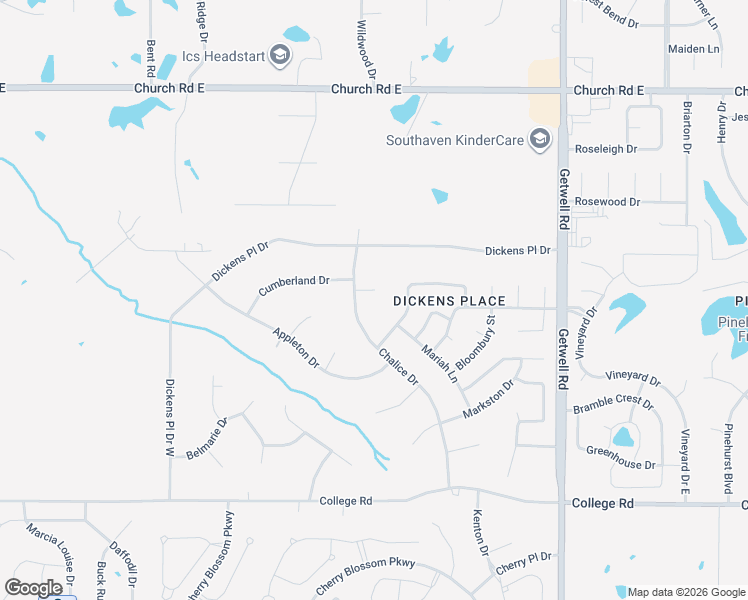 map of restaurants, bars, coffee shops, grocery stores, and more near 2545 Dickens Place Cove in Southaven