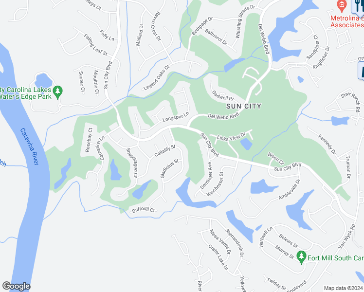 map of restaurants, bars, coffee shops, grocery stores, and more near 41157 Callalily Street in Fort Mill