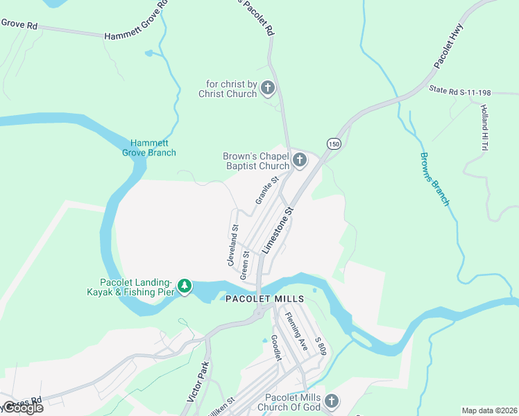 map of restaurants, bars, coffee shops, grocery stores, and more near 1130 Granite St in Pacolet