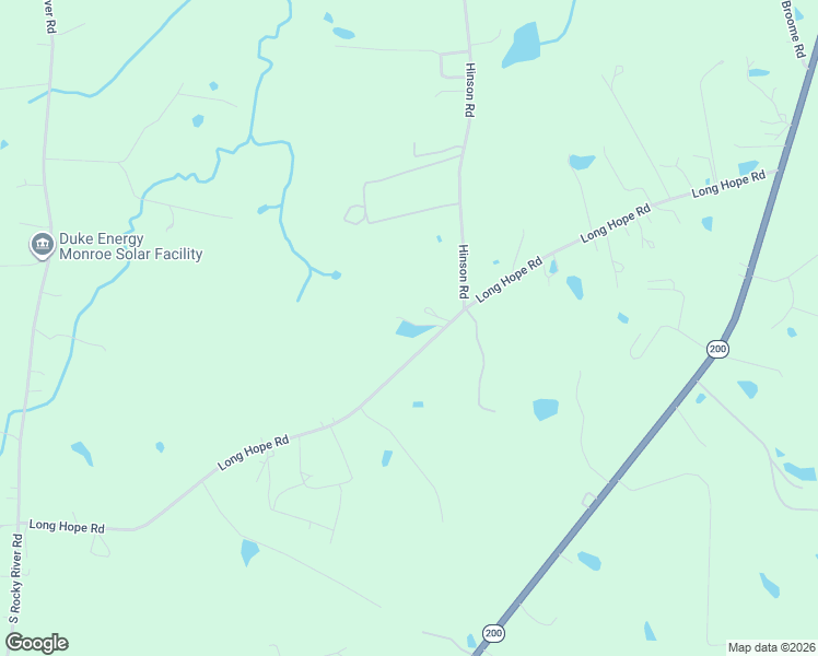 map of restaurants, bars, coffee shops, grocery stores, and more near 2412 Long Hope Road in Monroe