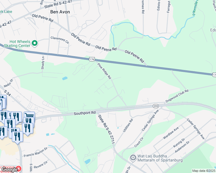 map of restaurants, bars, coffee shops, grocery stores, and more near 313 Fleming Street in Spartanburg