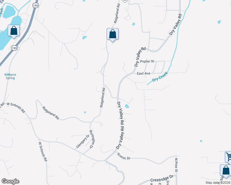 map of restaurants, bars, coffee shops, grocery stores, and more near 1250 Dry Valley Road in Rossville