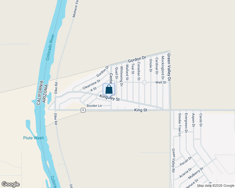 map of restaurants, bars, coffee shops, grocery stores, and more near 7928 Quail Drive in Mohave Valley