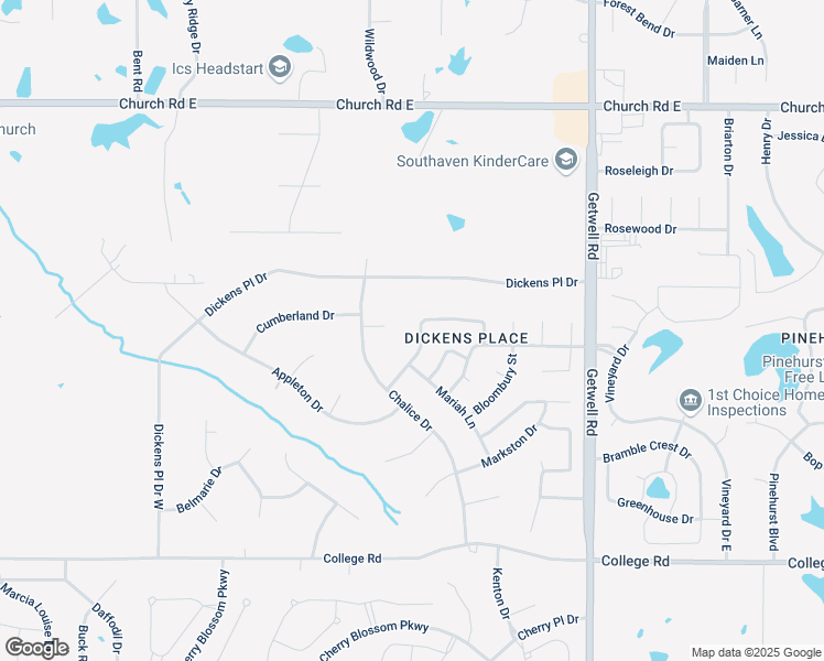 map of restaurants, bars, coffee shops, grocery stores, and more near 2555 Dickens Place Cove in Southaven