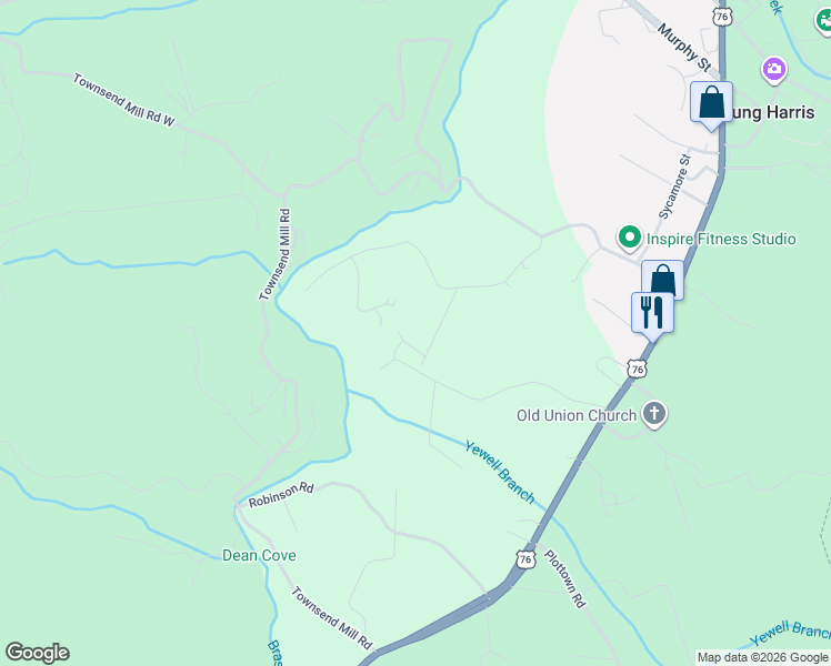 map of restaurants, bars, coffee shops, grocery stores, and more near 5224 Laurel Ridge in Young Harris