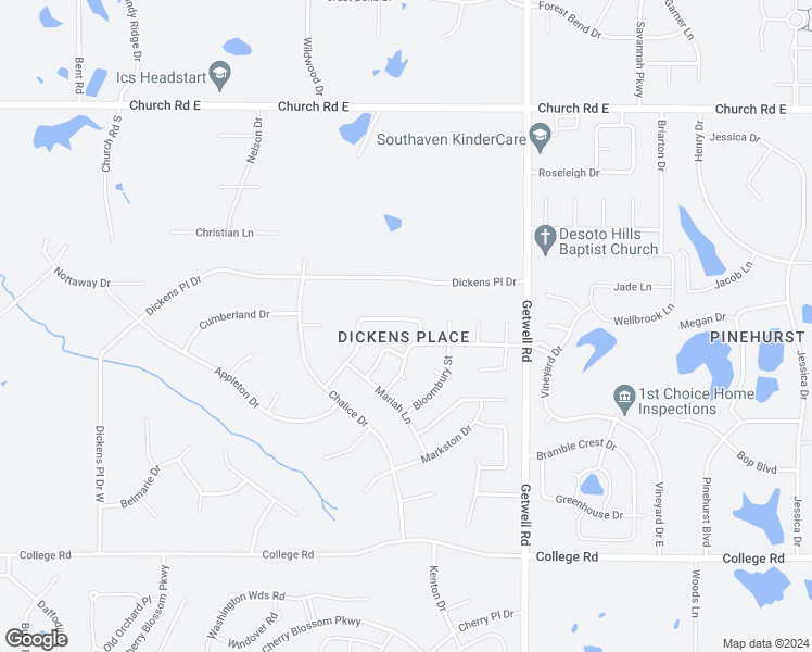 map of restaurants, bars, coffee shops, grocery stores, and more near 2733 Graystone Drive in Southaven