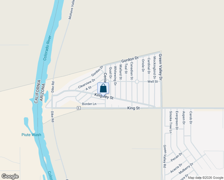 map of restaurants, bars, coffee shops, grocery stores, and more near 7928 Quail Drive in Mohave Valley