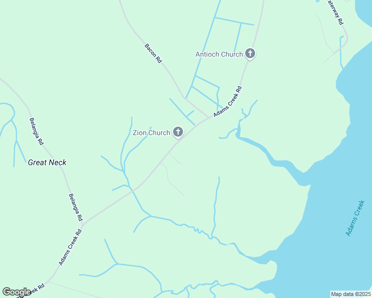 map of restaurants, bars, coffee shops, grocery stores, and more near 5510 Adams Creek Road in Havelock