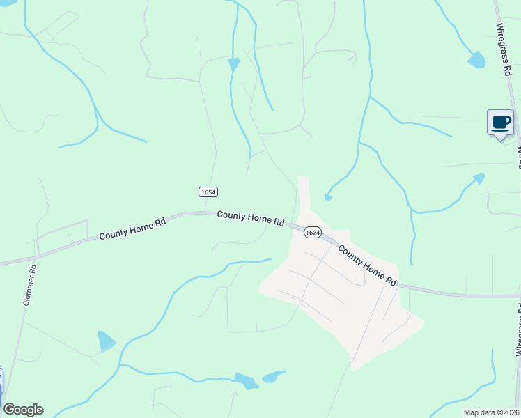map of restaurants, bars, coffee shops, grocery stores, and more near 529 County Home Road in Rockingham