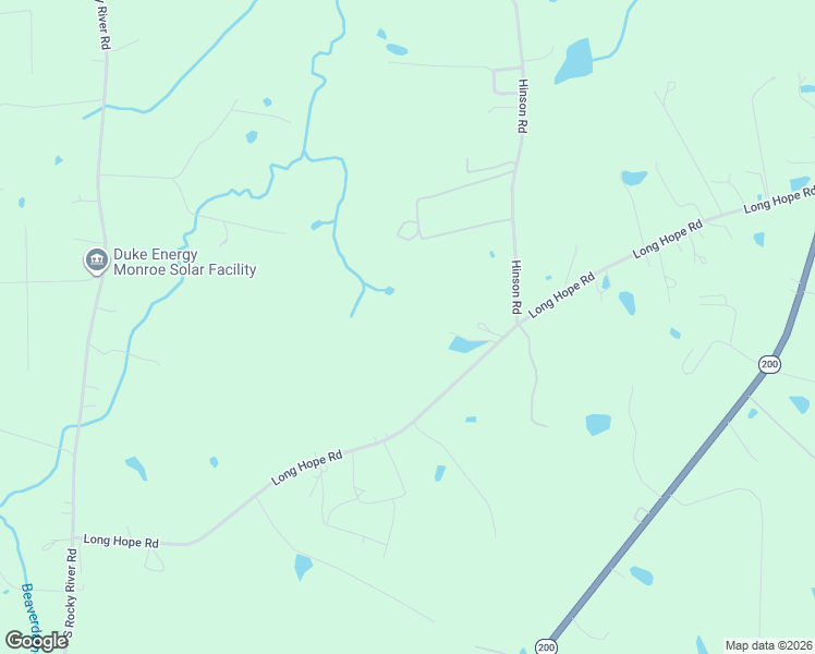 map of restaurants, bars, coffee shops, grocery stores, and more near 2412 Long Hope Road in Monroe