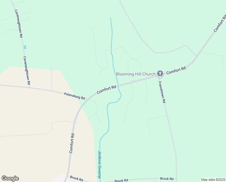 map of restaurants, bars, coffee shops, grocery stores, and more near 488 Comfort Road in Richlands