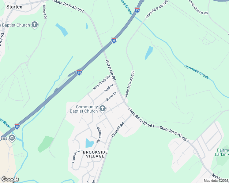 map of restaurants, bars, coffee shops, grocery stores, and more near 121 Stone Drive in Wellford