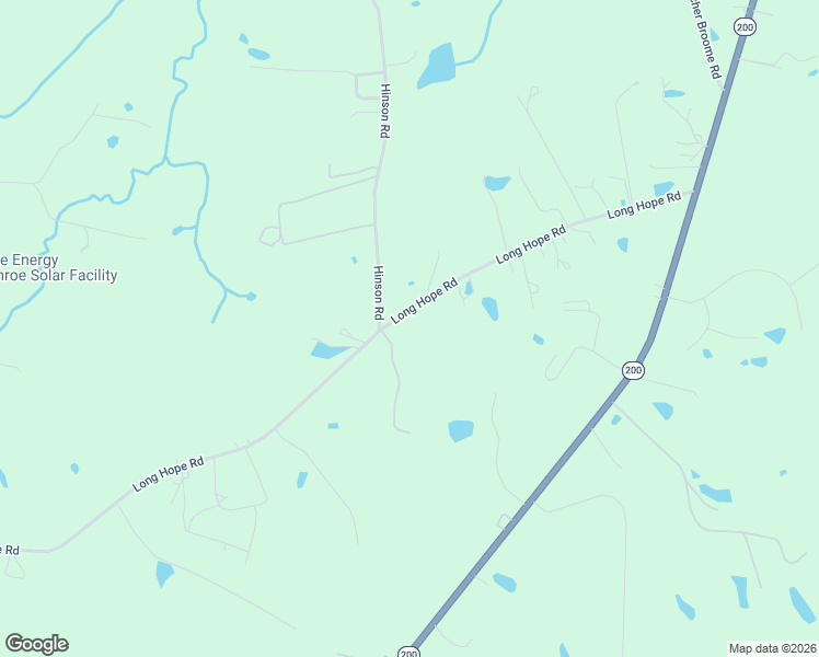 map of restaurants, bars, coffee shops, grocery stores, and more near 2313 Long Hope Road in Monroe