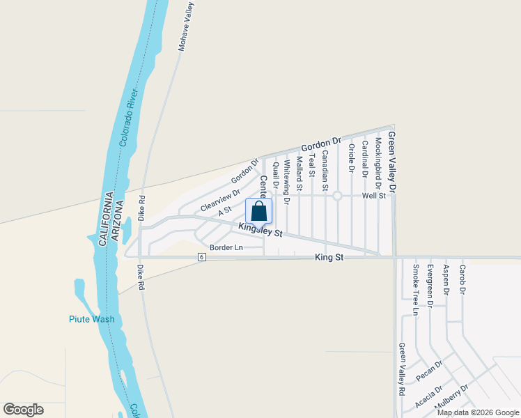 map of restaurants, bars, coffee shops, grocery stores, and more near 645 King Way in Mohave Valley