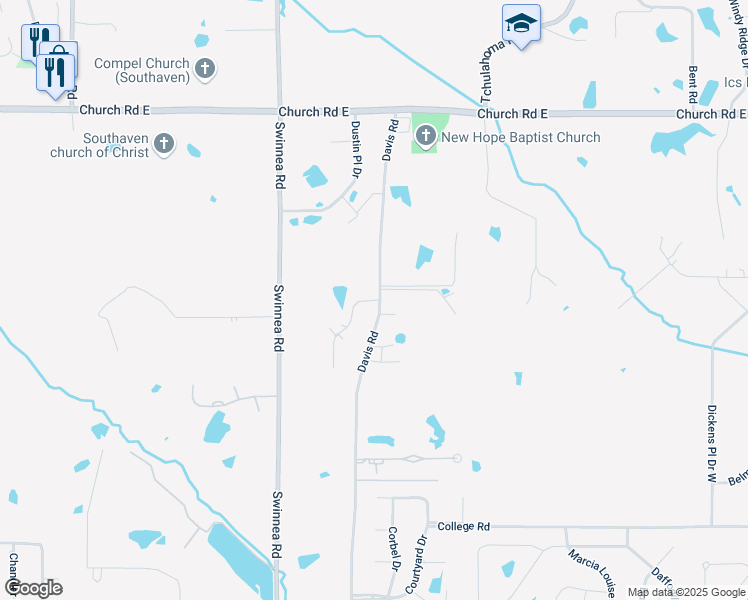 map of restaurants, bars, coffee shops, grocery stores, and more near in Southaven