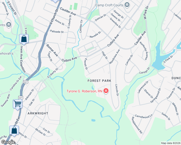 map of restaurants, bars, coffee shops, grocery stores, and more near 134 Everett Street in Spartanburg