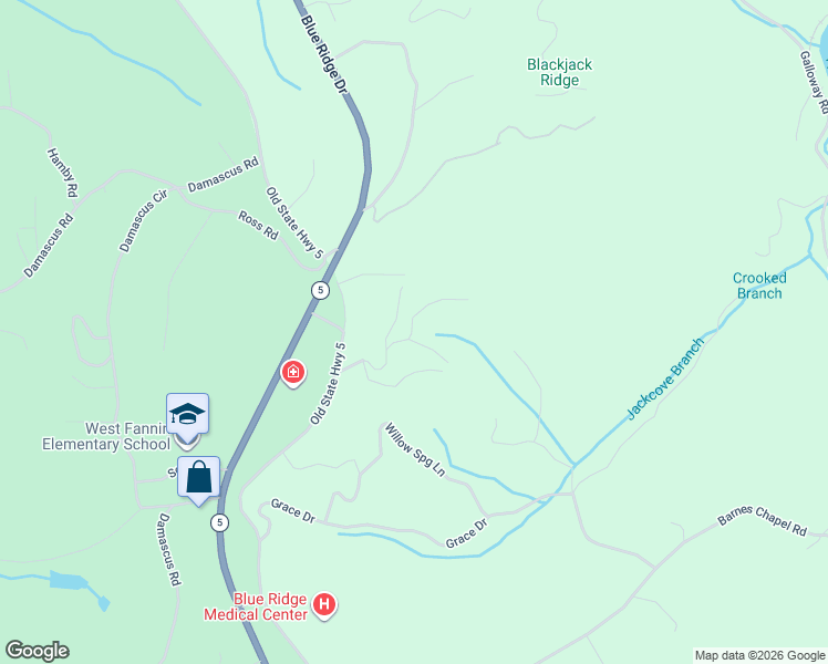 map of restaurants, bars, coffee shops, grocery stores, and more near 264 Sky High Drive in Blue Ridge