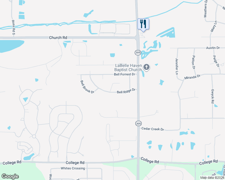 map of restaurants, bars, coffee shops, grocery stores, and more near 8786 Bell Ridge Drive in Olive Branch