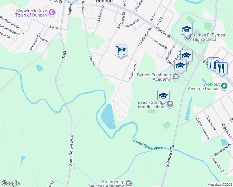 map of restaurants, bars, coffee shops, grocery stores, and more near 201 Wedge Way in Duncan