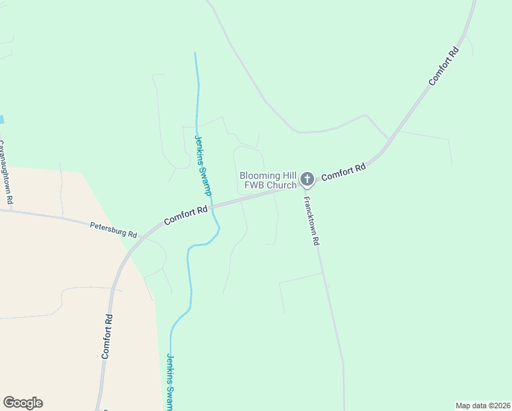 map of restaurants, bars, coffee shops, grocery stores, and more near 536 Comfort Road in Richlands