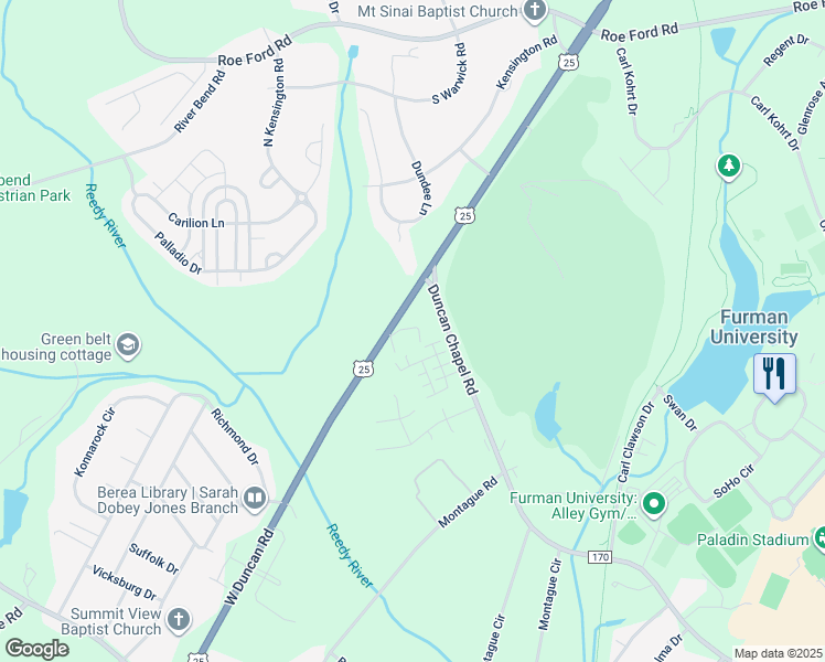 map of restaurants, bars, coffee shops, grocery stores, and more near 300 North Highway 25 Bypass in Greenville