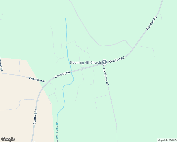 map of restaurants, bars, coffee shops, grocery stores, and more near 540 Comfort Road in Richlands