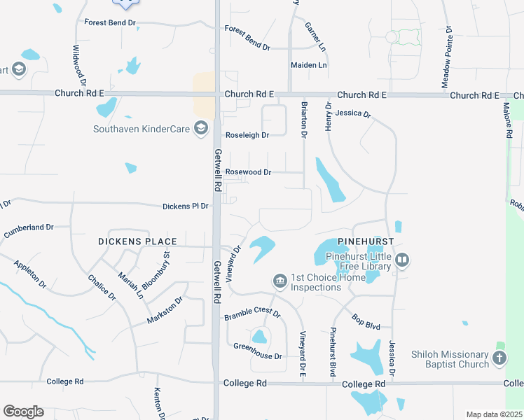 map of restaurants, bars, coffee shops, grocery stores, and more near 3157 Jade Lane in Southaven